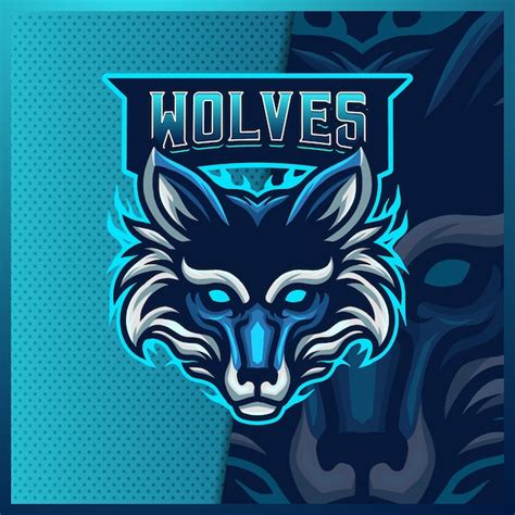 Premium Vector Wolf Mascot Esport Logo Design Illustrations Template
