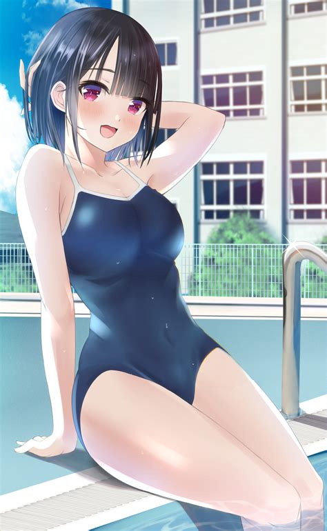 Wallpaper Anime Girls Original Characters Swimwear Solo Artwork Digital Art Fan Art