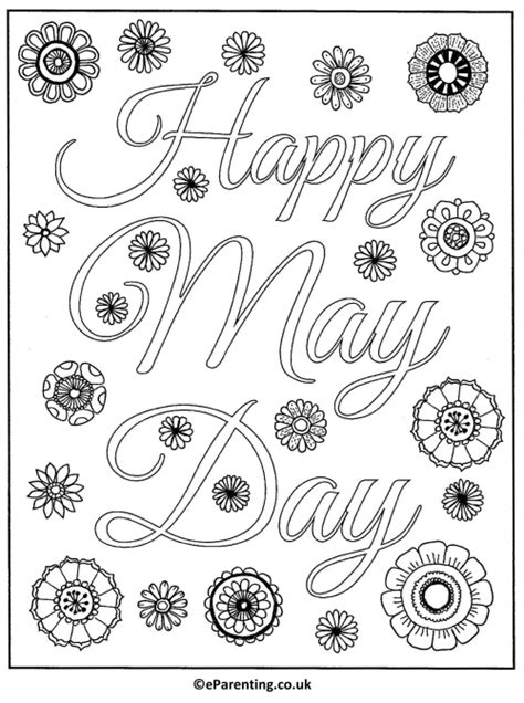 Free printable may coloring sheets. Happy May Day Colouring Picture - Free Printable