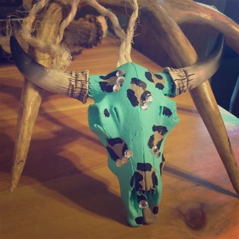 Bundle 💙 Cow Skull Skull Decor Blue Rhinestones
