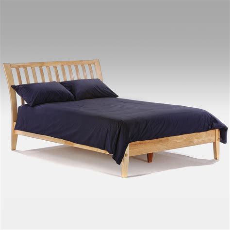 Twin Xl Wood Platform Bed Frame With Headboard In Natural Finish