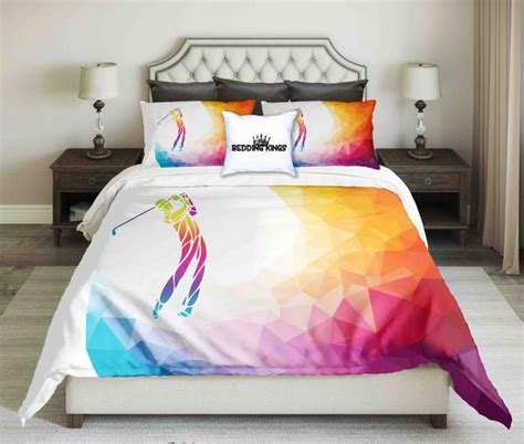 View all in golf equipment. Abstract Colourful Golf Player Design Bedding Set | Bed ...