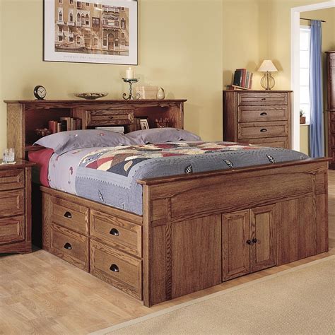 Queen Captains Bed With 12 Drawers Hanaposy