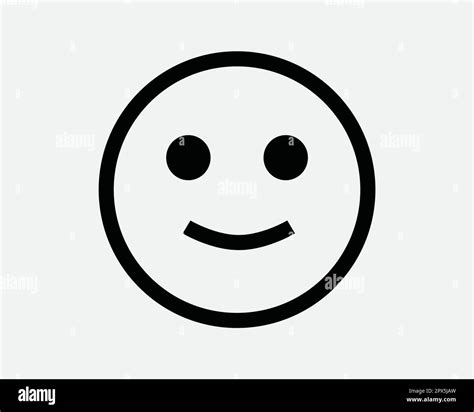 Smiley Face Line Icon Smile Happy Joy Satisfied Emoji Symbol Positive