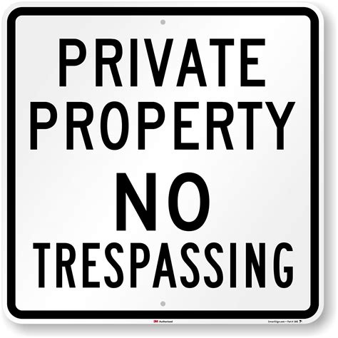 Smartsign 24 X 24 Inch Private Property No Trespassing Metal Sign