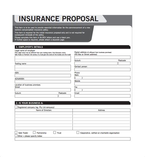 Free 14 Sample Insurance Proposal Templates In Excel Pdf Ms Word