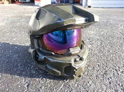 Master Chief Helmet With Alternate Colored Visor Cast By Steven Lee