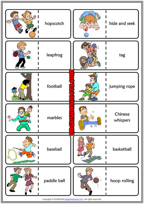 Classroom Verbs Esl Printable Dominoes Game For Kids