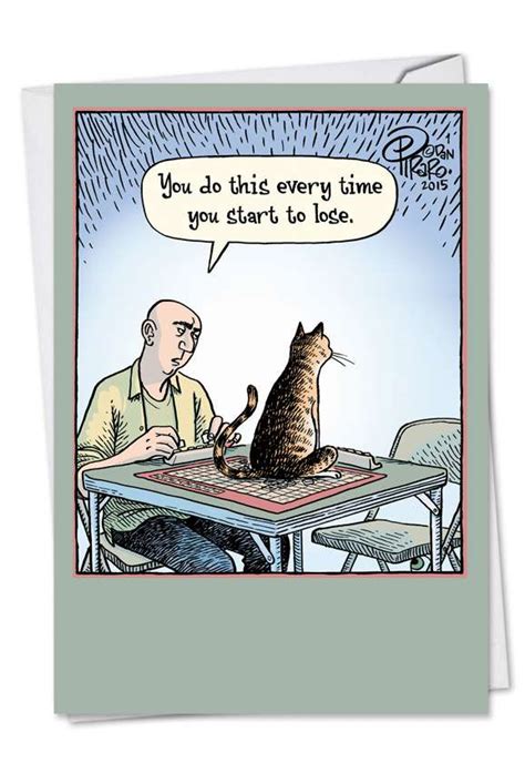 Sore Loser Cat Cartoons Birthday Greeting Card Bizarro