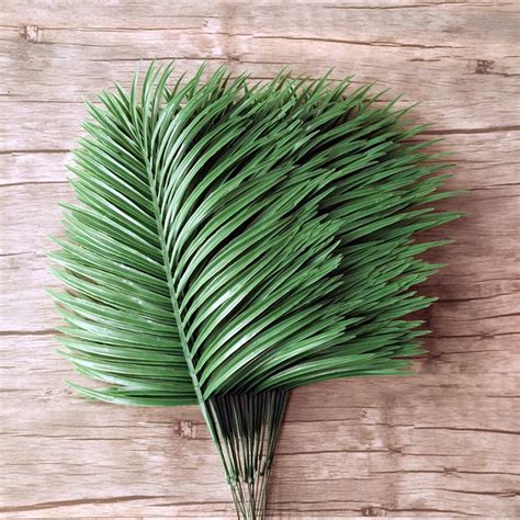 Sweetlove 20pcs Plastic Artificial Palm Tree Leaves Branch Green