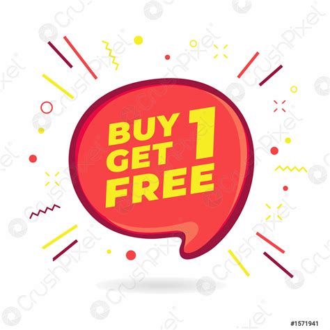 Buy 1 Get 1 Free Sale Speech Bubble Banner Discount Stock Vector