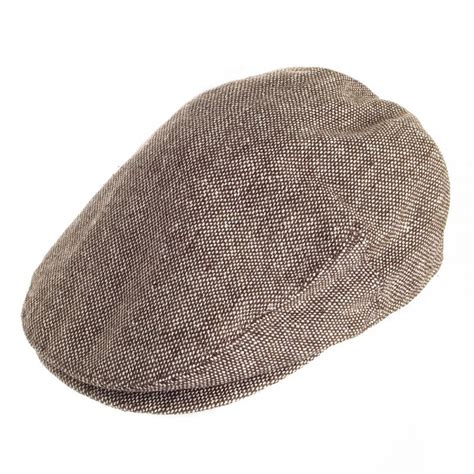 Sixpence Flat Cap Jaxon Hats Marl Tweed Flat Cap Brun