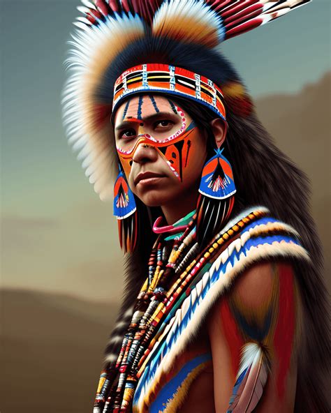 Apache Warrior Woman Native American 3d Hd Digital Painting · Creative