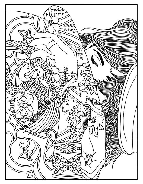 Also included are 7 patchwork designs that capture the american quilting spirit. Woman tattoos - Tattoos Adult Coloring Pages