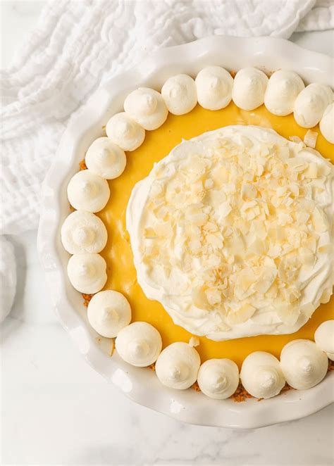 Creamy Passion Fruit Pie Topped With Fresh Whipped Cream Is The Perfect