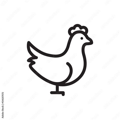 Chicken Icon Illustration Stock Vector Adobe Stock