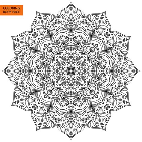 This website is clean and simple and it's easy to find and print the mandala you'd like to color. Coloring Book Page With Flower Mandala Stock Vector ...