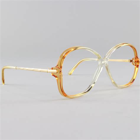 Vintage Eyeglasses 80s Glasses Clear Yellow Eyeglass Frame Etsy