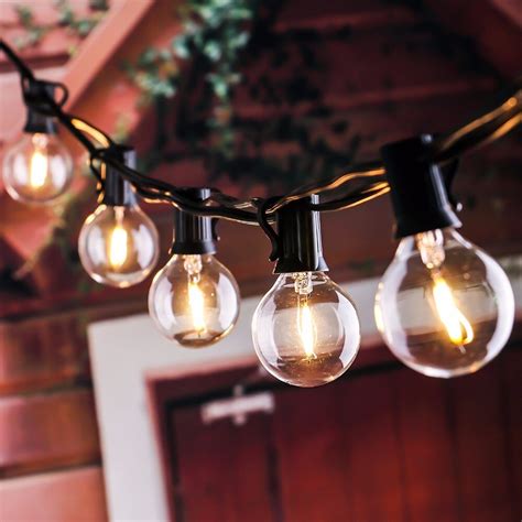 25ft G40 Globe String Lights With Clear Led Bulbs Energy Saving Ul