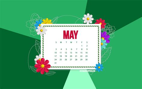 Descargar Fondos De Pantalla 2020 Calendario De Mayo Fondo Verde