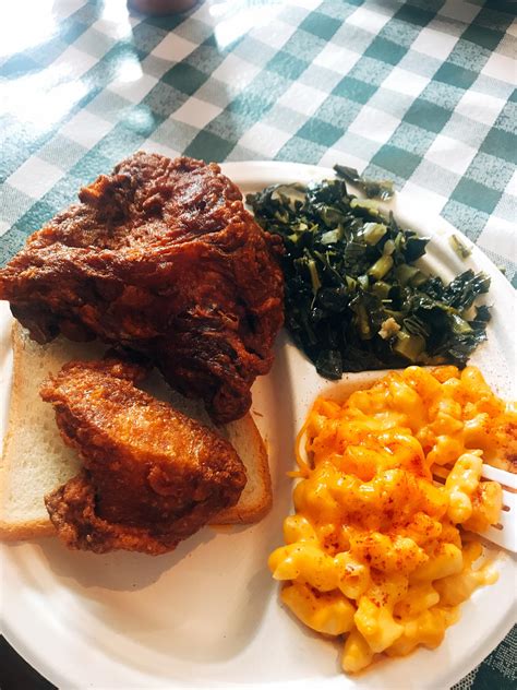 I Ate Double Fried Chicken With Collard Greens And Mac N Cheese Rfood