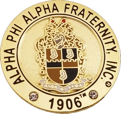 Alpha Phi Alpha Fraternity Inc Rhinestone Lapel Pin Gold 1125