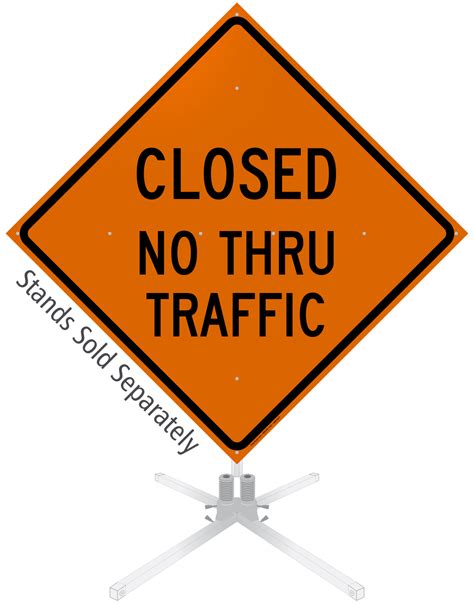 Closed No Thru Traffic Roll Up Sign Sku Wm 0225