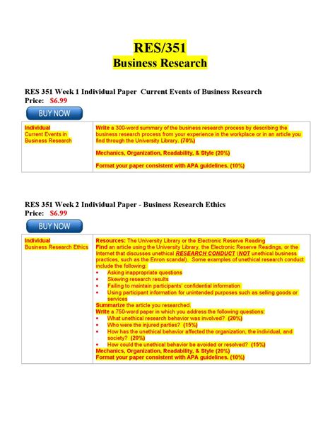 Res 351 Week 5 Individual Worksheet Understanding Business Research