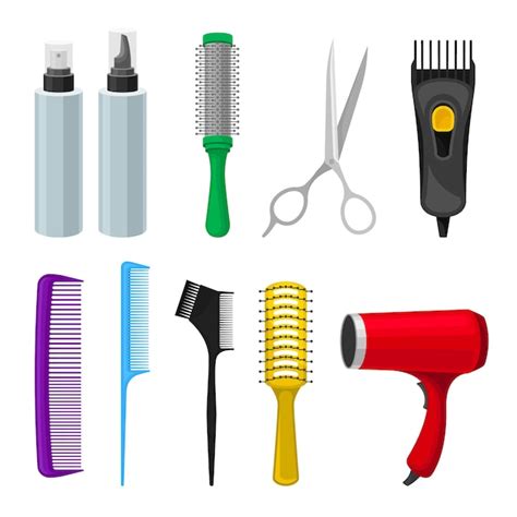 Premium Vector Set Of Tools For Hair Care Combs Scissors Clipper Mus