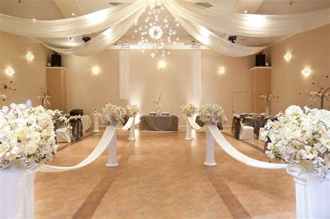 Decorations in indian weddings have surpassed the typical standards of simple hanging or scrunched up drapes and cliched floral arrangements a long time back. Wedding Hall Decor | A.) Anniversary/Wedding/Elegant Party ...