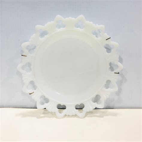 Milk Glass Laced Edge Plate By Thevintageshoppes On Etsy Milk Glass