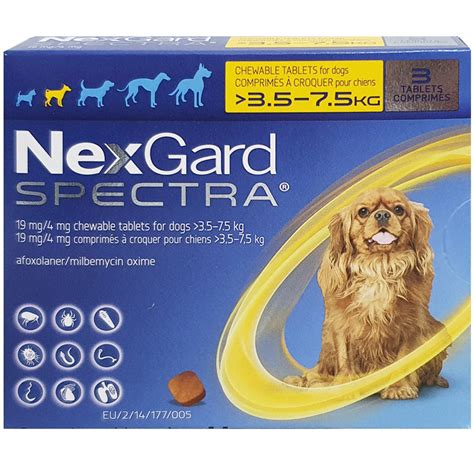 Nexgard Spectra Small Dog 35 75kg Yellow Box 3s Brighton Vet Care