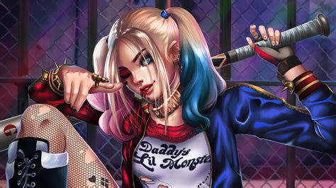 Wallpaper Harley Quinn Dc Comics Suicide Squad Baseball Bat