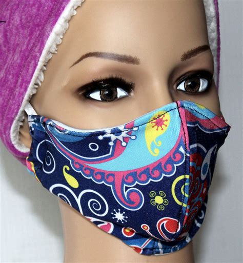 Paisley Face Mask With Pocket For Filter Reusable Washable Etsy