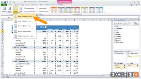 How To Change The Layout Of A Pivot Table In Excel Printable Templates
