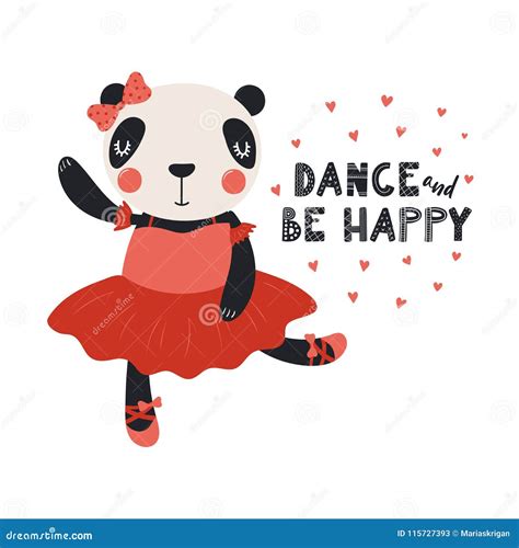Panda Ballerina Coloring Page Vector Illustration