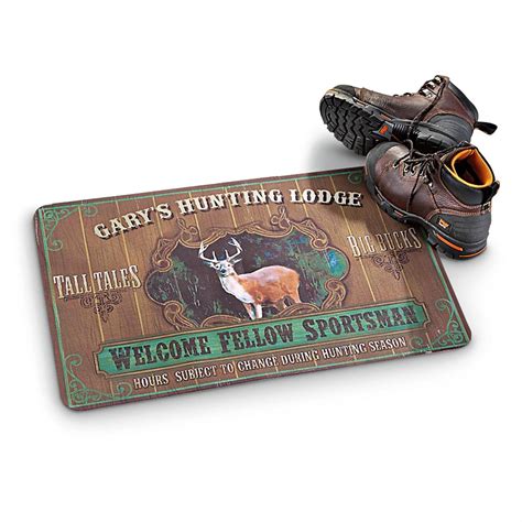 Personalized Cushion Floor Mat Hunting Lodge 211236 Personalized
