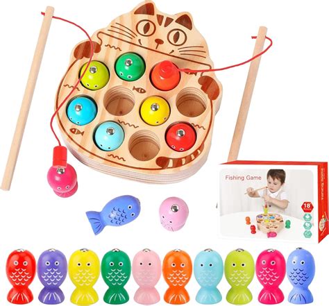 Runmkuo Jeux Enfants Jeux Montessori Ans Jouets En Bois Jeu De P Che