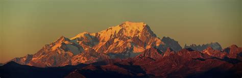 Le Mont Blanc Au Coucher Du Soleil Depuis Le Col De La Madeleine