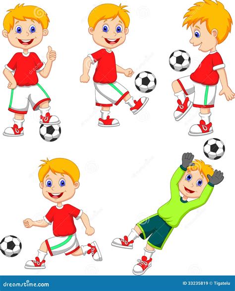 Boy Cartoon Playing Soccer Royalty Free Stock Images Image 33235819