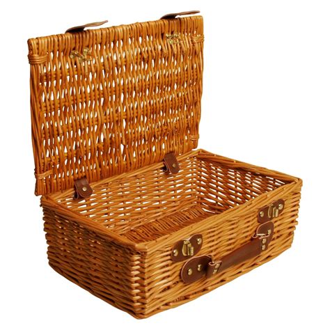 Wald Import Willow Picnic Basket Stained Brown