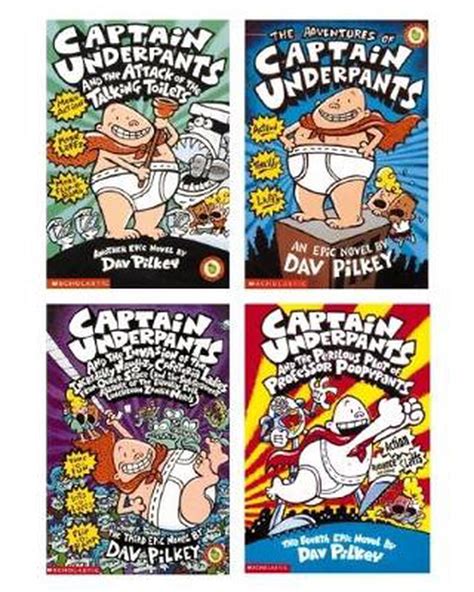 Captain Underpants Movie Box Set 1 4 By Dav Pilkey Paperback