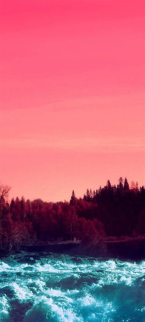 Pink Sky Nature Water 1080x2400