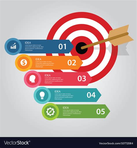 Business Target Infographic Dart Board Arrow Vector Image