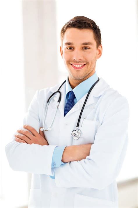 Male Doctor With Stethoscope Stock Photo Image Of Physiotherapist