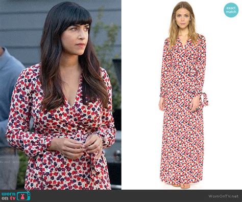 Wornontv Ceces Floral Wrap Maxi Dress On New Girl Hannah Simone Clothes And Wardrobe From Tv