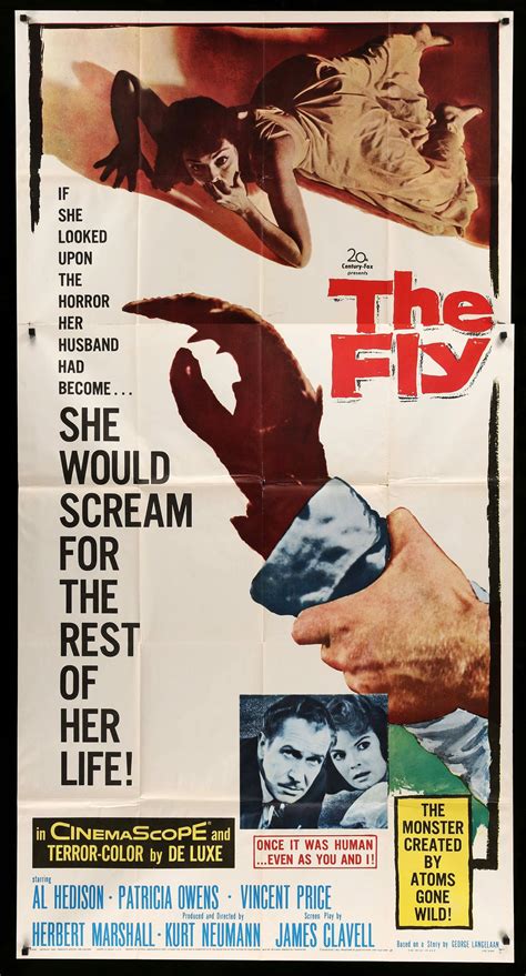 The Fly 1958 Cartel Original De Tres Hojas De Película Etsy
