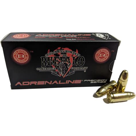 Ammomart Adrenaline 9mm 115gr Fmj 50 Rounds Buffalo Cartridge