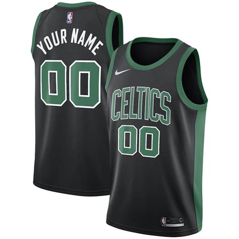 Boston Celtics Nike Swingman Custom Jersey Black Statement Edition