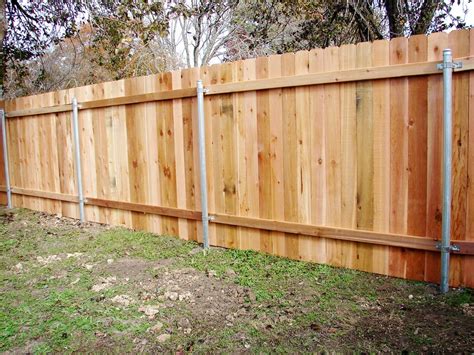 Wood Privacy Fence On Steel Posts Western Red Cedar Yelp